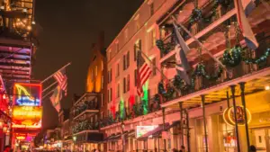 new orleans at night french quarter bourbon street